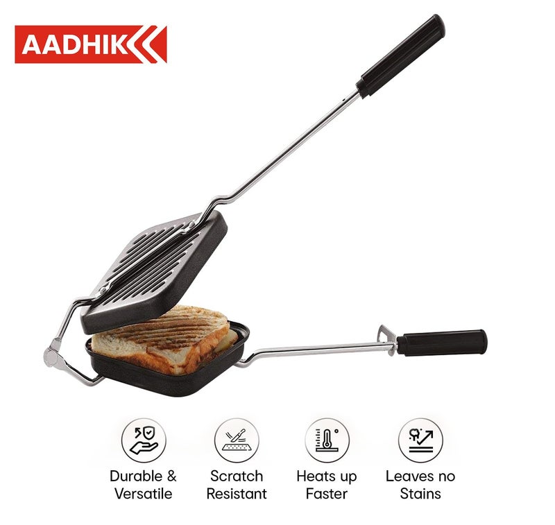 AADHIK Gas Toaster Aluminium Nonstick Sandwich Maker Grill Sandwich Club Sandwich Vegetable Sandwich Maker - Image 3