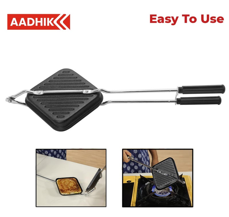 AADHIK Gas Toaster Aluminium Nonstick Sandwich Maker Grill Sandwich Club Sandwich Vegetable Sandwich Maker - Image 4