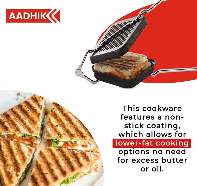 AADHIK Gas Toaster Aluminium Nonstick Sandwich Maker Grill Sandwich Club Sandwich Vegetable Sandwich Maker - Image 5