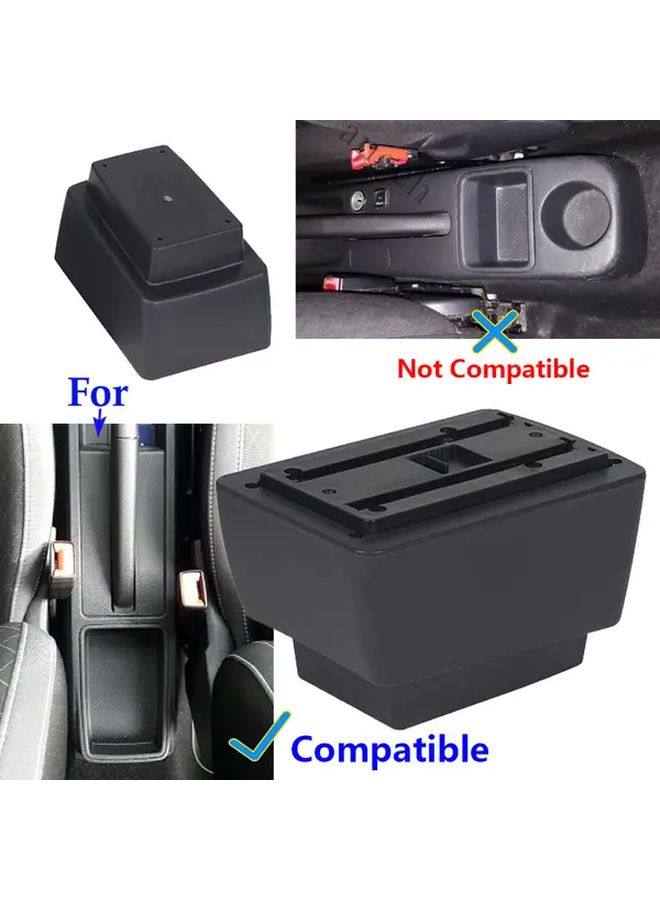 Dedicated Retrofit Armrest Box for Skoda Fabia 3 2015-2024 D1 Black Red Interior Storage - Image 2