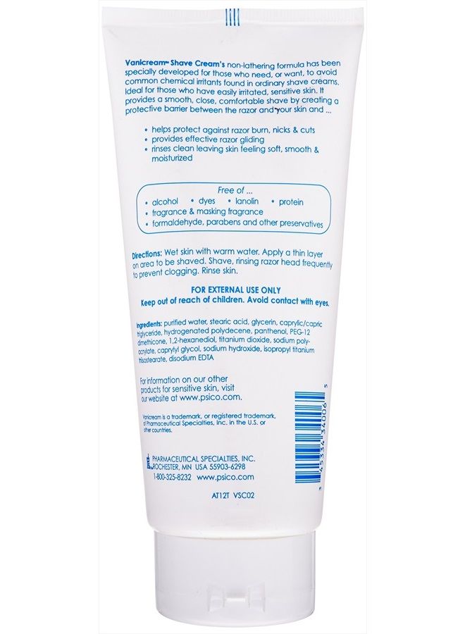 Vanicream Shave Cream | Fragrance, and Gluten Free | For Sensitive Skin | 6 Ounce - Image 2
