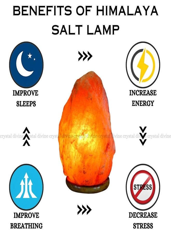 Crystal Divine Himalayan Salt Lamp 2/3 kg Rock Salt Lamp for Positive Energy Natural Salt Lamp Himalayan Salt Lamp for Air Purifier Home Decor Items & Decorative Items Salt Rock Lamp Pink Salt Lamp - Image 4