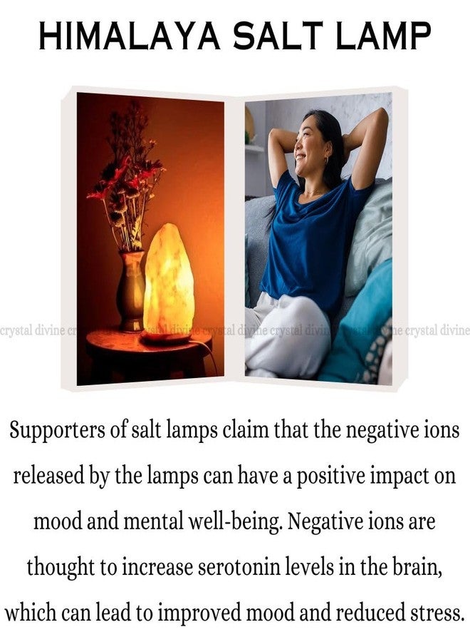 Crystal Divine Himalayan Salt Lamp 2/3 kg Rock Salt Lamp for Positive Energy Natural Salt Lamp Himalayan Salt Lamp for Air Purifier Home Decor Items & Decorative Items Salt Rock Lamp Pink Salt Lamp - Image 3
