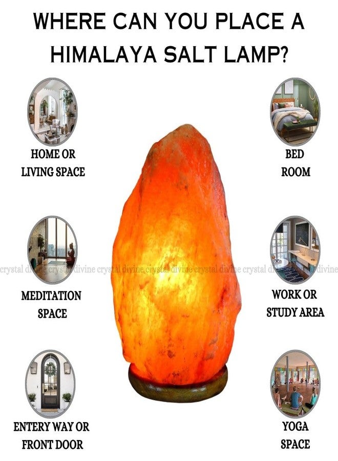 Crystal Divine Himalayan Salt Lamp 2/3 kg Rock Salt Lamp for Positive Energy Natural Salt Lamp Himalayan Salt Lamp for Air Purifier Home Decor Items & Decorative Items Salt Rock Lamp Pink Salt Lamp - Image 5