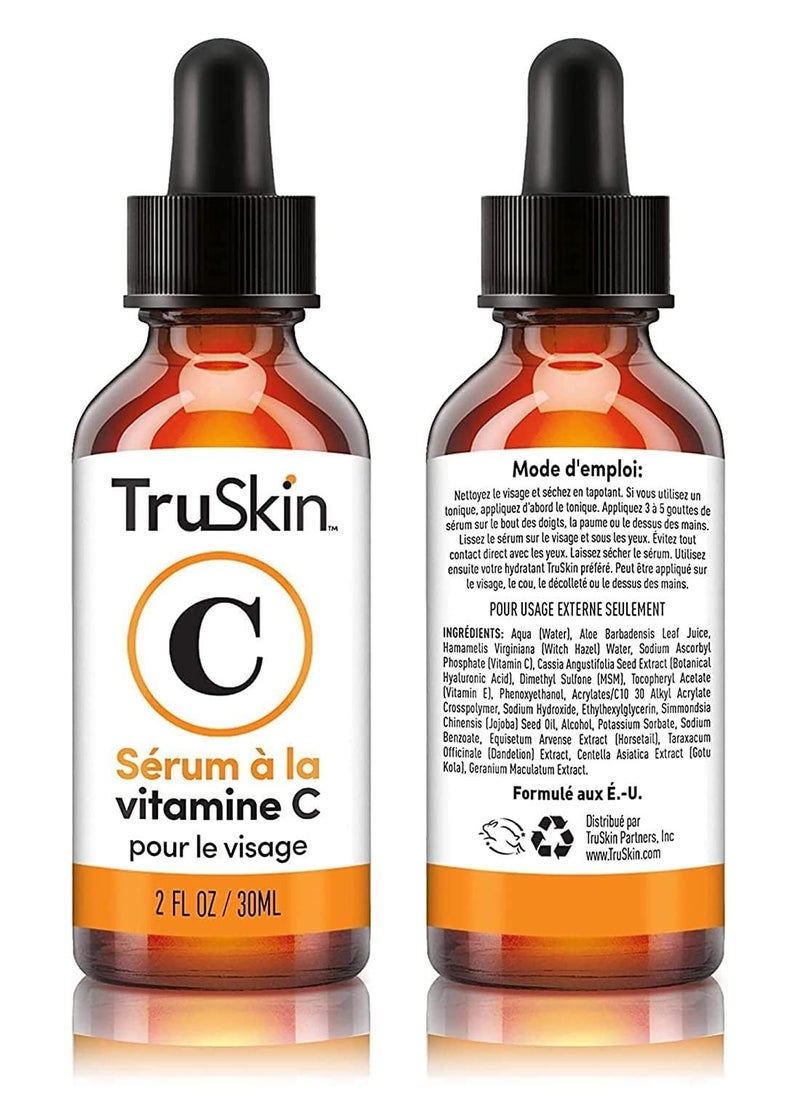 TruSkin - TruSkin Vitamin C Serum – Anti Aging Facial Serum with Vitamin C, Hyaluronic Acid, Vitamin E & More – Brightening Serum for Dark Spots, Even Skin Tone, Eye Area, Fine Lines & Wrinkles, 2 Fl Oz - Image 1