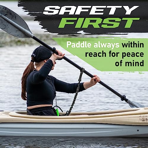 Gradient Fitness 2 Pack Kayak Paddle Leash, 5-8 Feet Stretchable Paddle Strap with Carabiner Secure Leash Lanyard Rope for SUP Kayak Canoe Paddle Fishing Pole Rod - Image 2