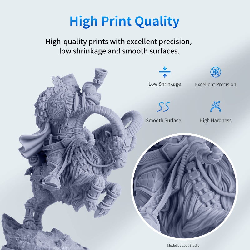 Anycubic ANYCUBIC 3D Printer Resin, 405nm SLA UV-Curing Resin with High Precision and Quick Curing & Excellent Fluidity for LCD 3D Printing (Grey, 500g) - Image 2