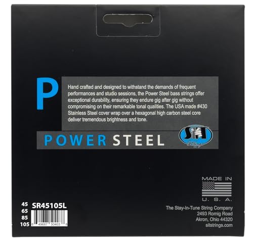 SIT Strings Power Steel Stainless Steel Bass Guitar Strings (S.I.T.), 4-String Bass Medium-Light 45-105, SR45105L - Image 2