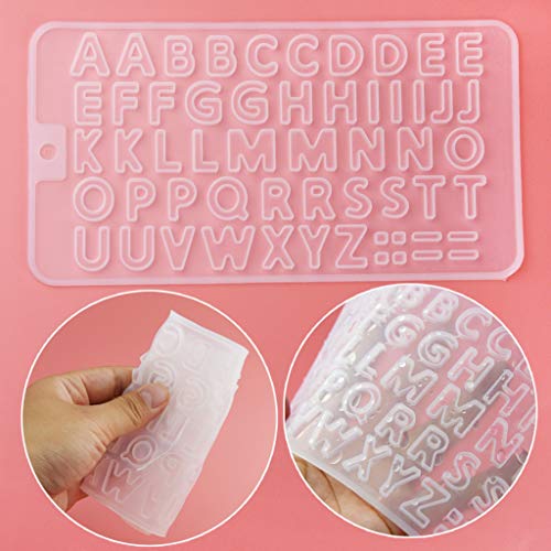 Bskifnn 402pcs Tiny Silicone Letter Mold Small DIY Silicone Resin Mold with 400pcs Screw Eye Pins for Making Keychain Pendant Jewelry Necklace Earrings - Image 4