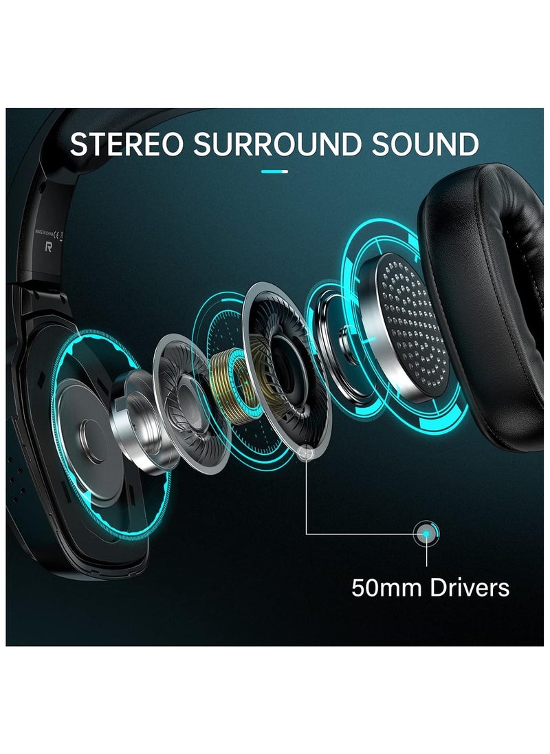 Generic - Tatybo Gaming Headset for PS4 PS5 Xbox One, PS4 Headphones Stereo Sound with Noise Cancelling Microphone, 90° Rotating Headset for PC, Laptop, Switch - Image 1