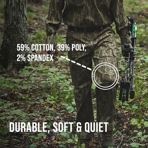 Mossy Oak Men's Cotton Mill Camo Hunting Pants, Medium, Full Foliage - Image 3