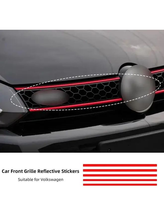 Red Reflective Car Sticker Strip For Front Hood Grille Decoration Fit VW Golf 6 7 - Image 3