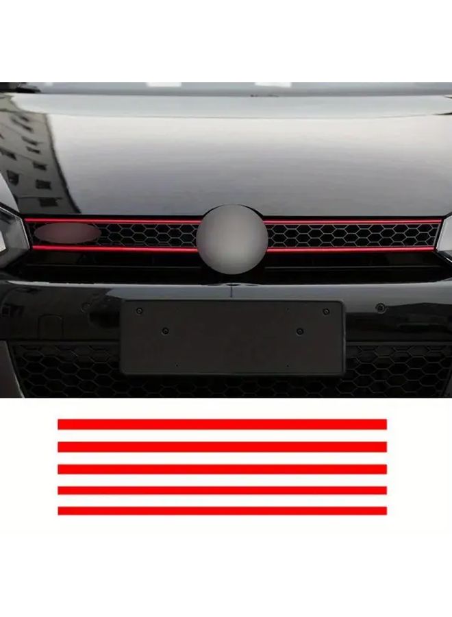 Red Reflective Car Sticker Strip For Front Hood Grille Decoration Fit VW Golf 6 7 - Image 2