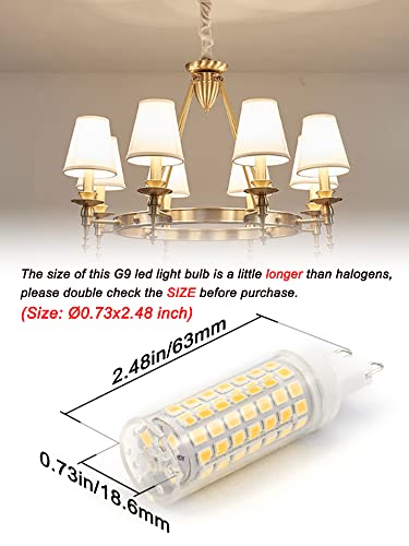 Ziomitus G9 Led Bulbs Dimmable 4000k Natural White,G9 40W 50W 60W T4 Halogen Replacement,No Flicker G9 6W AC120V Dimmable Neutral LED Bulbs for Chandelier Pendant Lighting,600 LM(5Pack) - Image 3