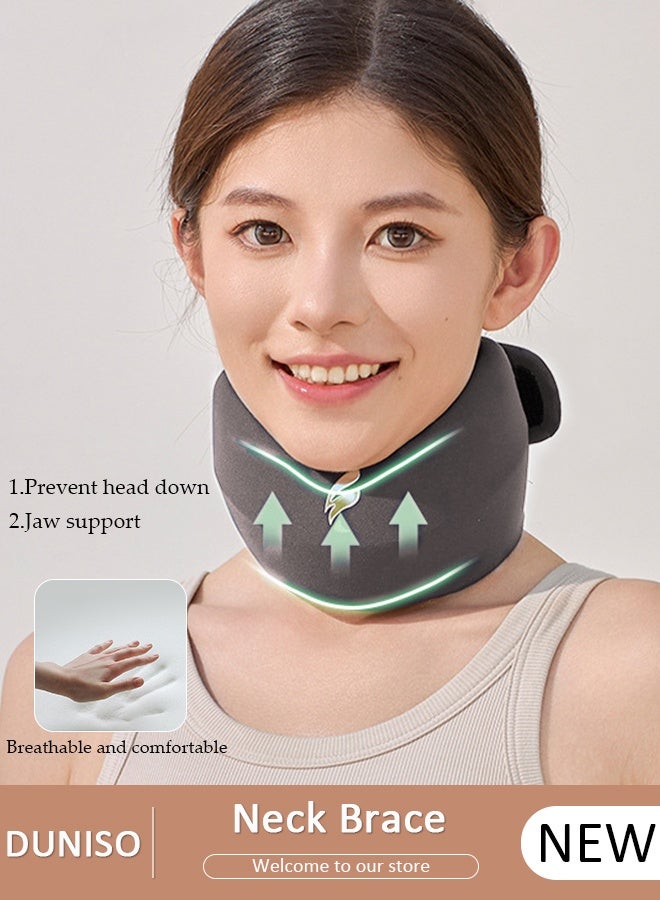 DUNISO Neck Protector for Neck Pain and Support, Memory Cotton Cervical Collar for Vertebrae Aligns and Stabilizes Spine, Adjustable Neck Support Brace for Spinal Pain and Pressure Relief - Image 1