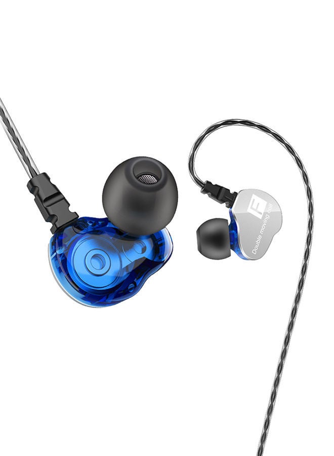 NIBEMINENT CK9 3.5mm Wired Headphones Dual Moving Coil In-ear Headset Heavy Bass Stereo Music Earphones In-line Control with Microphone Storage Box