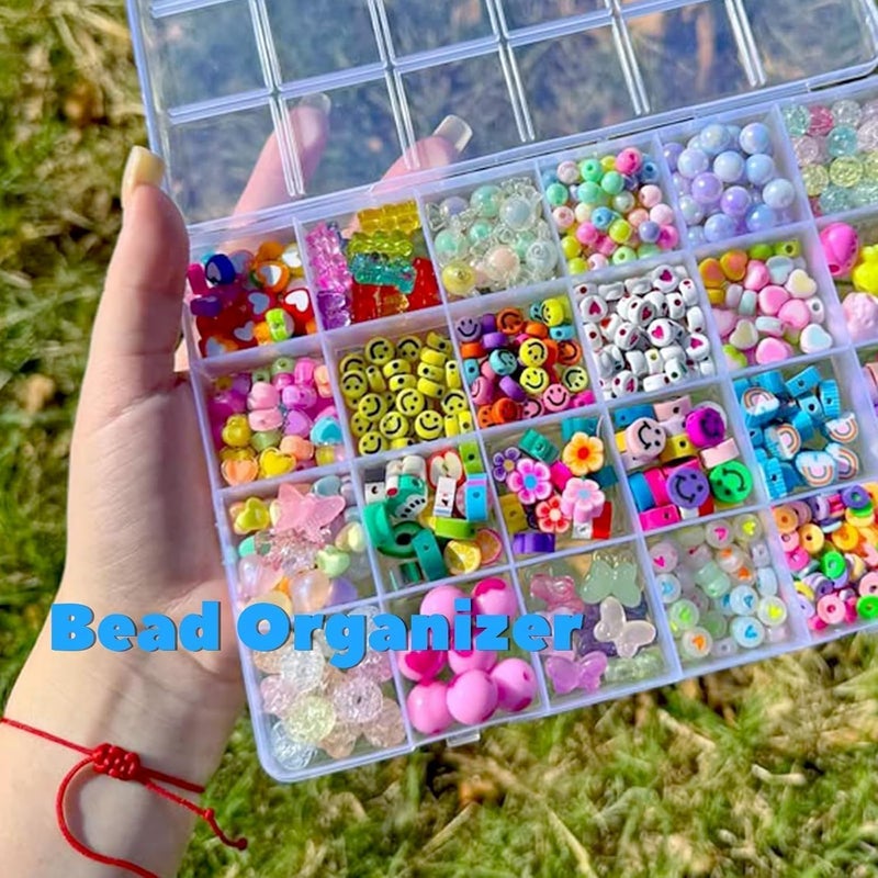 Greentime 2 Pack 32 Grids Clear Plastic Storage Organizer Boxes, Bead Storage Containers for Small Parts Crafts Jewelry Fishing Tackle - Image 3