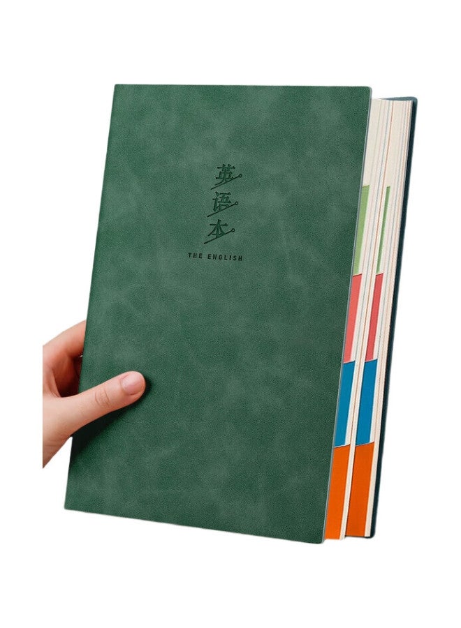Ujia [Back To School Essential] Ujia English Notebook, Thickened, For Middle And High School Students, 16K Vocabulary Notebook, Four-Line Three-Grid Homework Book, Dark Green B5 - Image 2