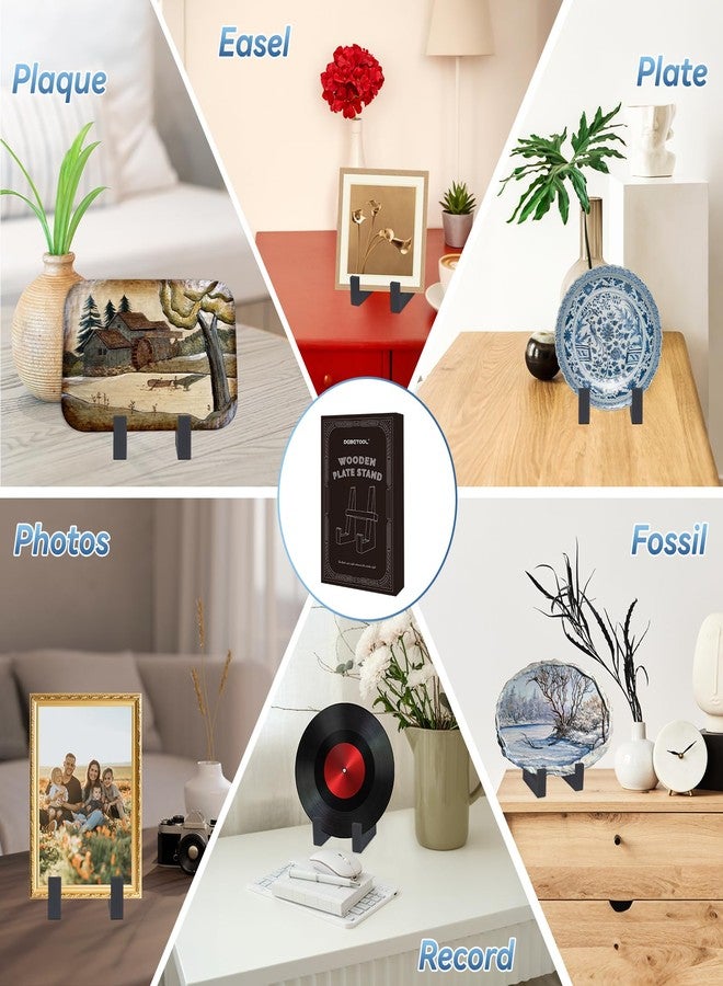 DEBETOOL Wooden Plate Stand for Display - 8.8 Inch Wooden Picture Frame Holder Decorative Tabletop Easel for Plates, Photos, Recipes | Solid Wood Durable & Space-Saving Design - Image 5