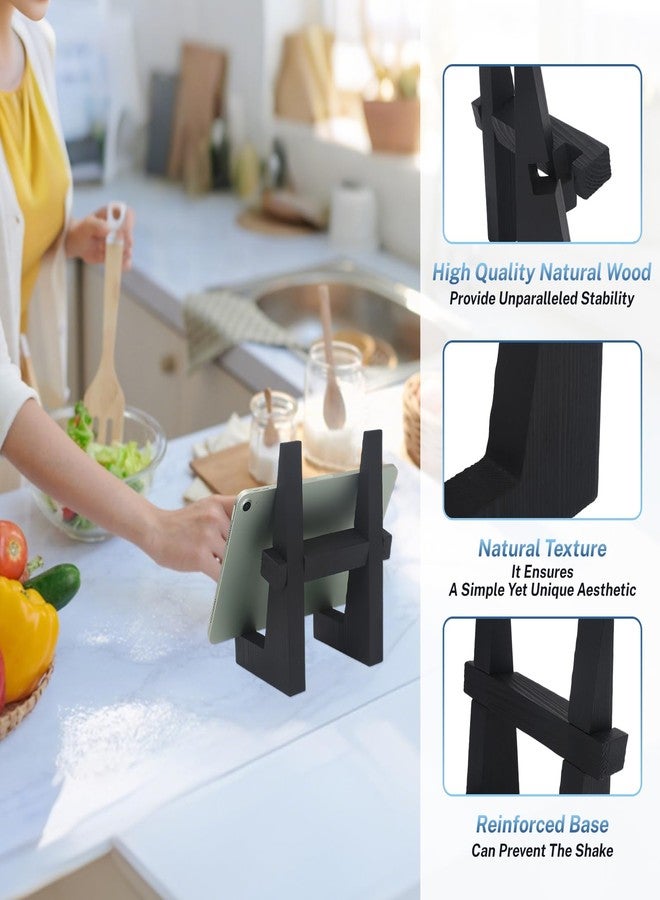 DEBETOOL Wooden Plate Stand for Display - 8.8 Inch Wooden Picture Frame Holder Decorative Tabletop Easel for Plates, Photos, Recipes | Solid Wood Durable & Space-Saving Design - Image 4