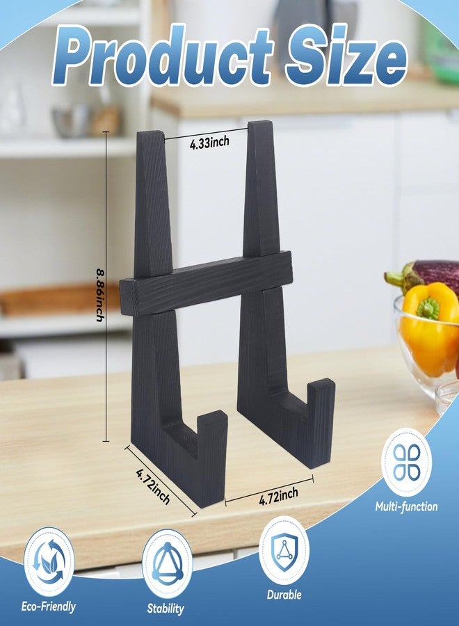 DEBETOOL Wooden Plate Stand for Display - 8.8 Inch Wooden Picture Frame Holder Decorative Tabletop Easel for Plates, Photos, Recipes | Solid Wood Durable & Space-Saving Design - Image 2