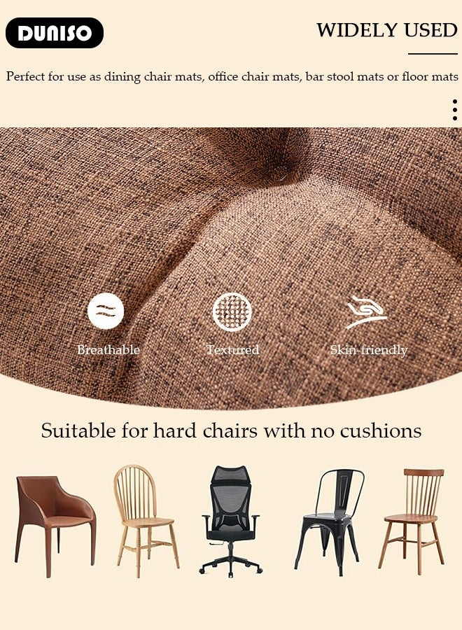 DUNISO Chair Pads Seat Cushion with Ties, Square Floor Chair Seat Pads,Chair Cushions for Sitting,Yoga, Pooja, Meditation,Solid Thicken Comfortable Seat Cushion,Floor Cushion Reading Cushion Pad for Office Home Living Room - Image 3