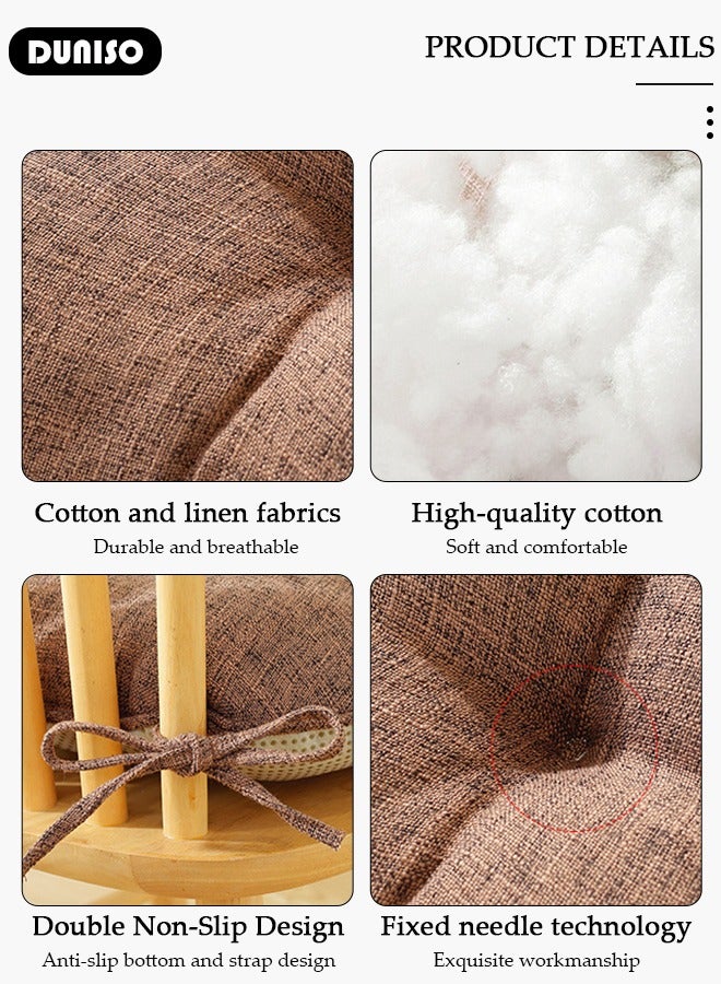 DUNISO Chair Pads Seat Cushion with Ties, Square Floor Chair Seat Pads,Chair Cushions for Sitting,Yoga, Pooja, Meditation,Solid Thicken Comfortable Seat Cushion,Floor Cushion Reading Cushion Pad for Office Home Living Room - Image 2