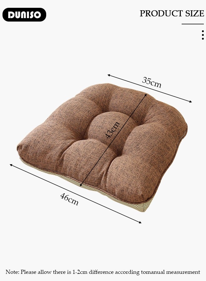 DUNISO Chair Pads Seat Cushion with Ties, Square Floor Chair Seat Pads,Chair Cushions for Sitting,Yoga, Pooja, Meditation,Solid Thicken Comfortable Seat Cushion,Floor Cushion Reading Cushion Pad for Office Home Living Room - Image 4