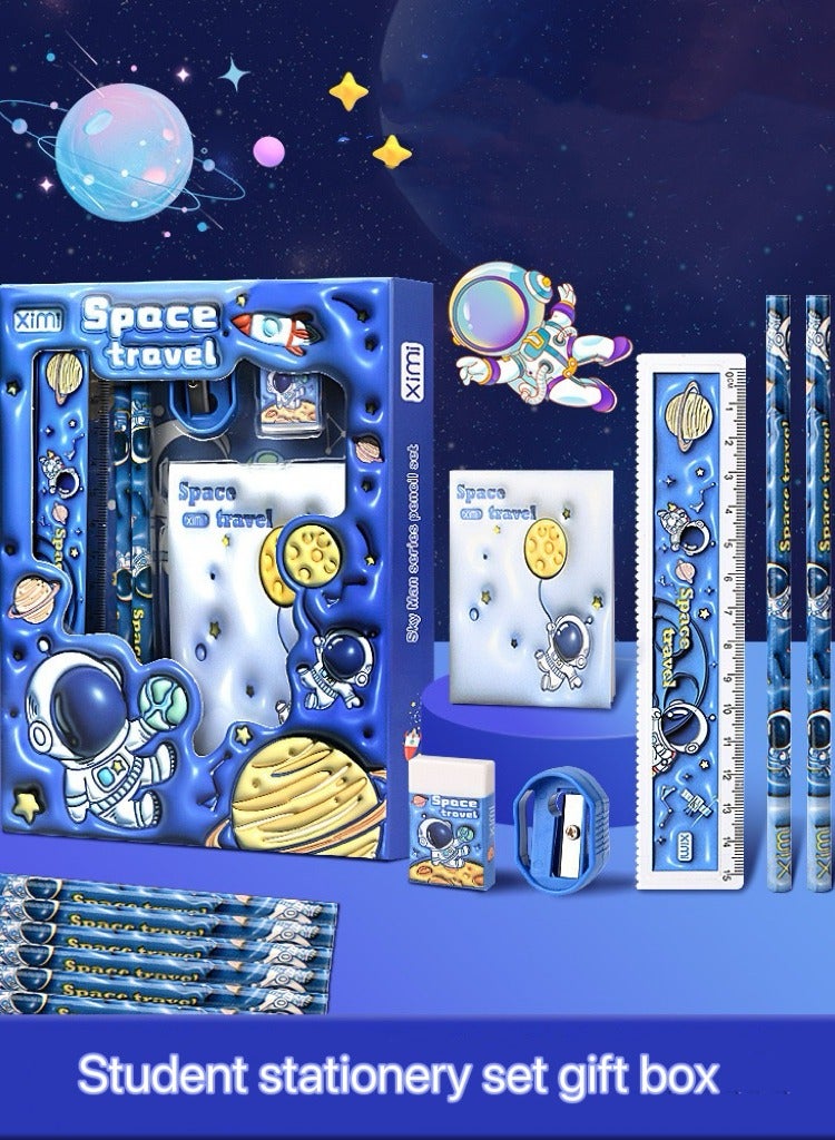 Generic 6-Piece Stationery Set Cartoon 3D stereoscopic astronaut Children's stationery Gift Set back-to-school gift set for students to learn  - Image 1