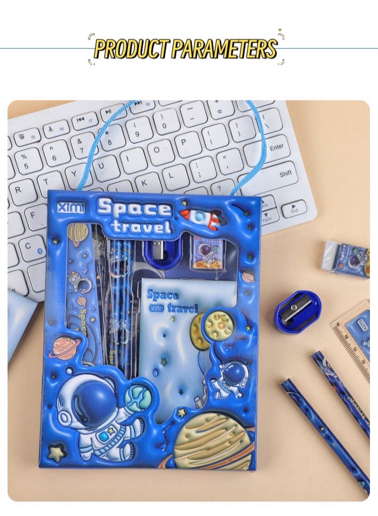 Generic 6-Piece Stationery Set Cartoon 3D stereoscopic astronaut Children's stationery Gift Set back-to-school gift set for students to learn  - Image 5
