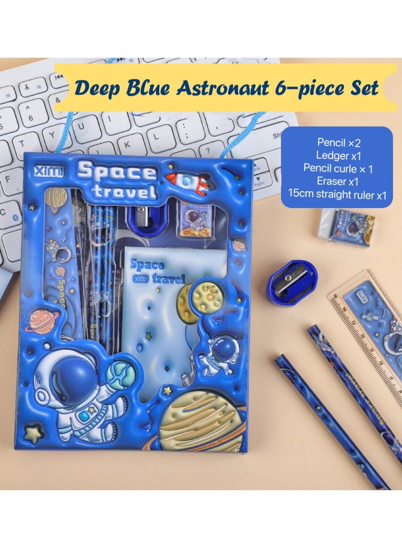 Generic 6-Piece Stationery Set Cartoon 3D stereoscopic astronaut Children's stationery Gift Set back-to-school gift set for students to learn  - Image 3