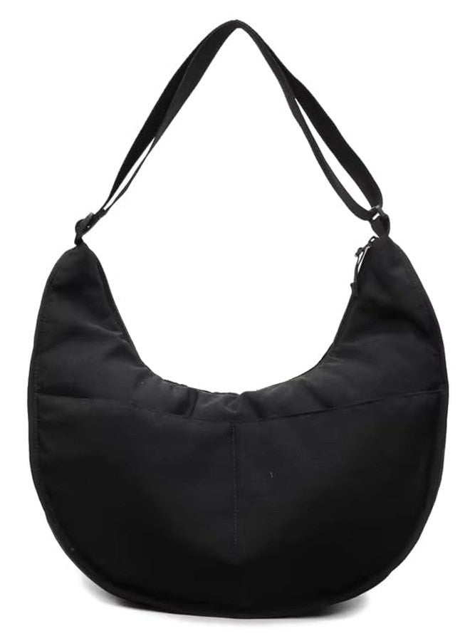 WildHorn Travel Crossbody Crescent Bags for Women Over Shoulder Purse with Zipper Half Moon Sling Bag & Waist Bag Unisex Chest Bag (Black) - Image 1