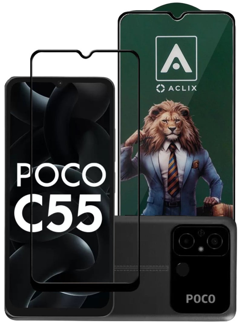 ACLIX Antistatic ESD Dustproof Premium Quality High Definition Tempered Glass Screen Protector Designed For Xiaomi Poco C55 - Image 1