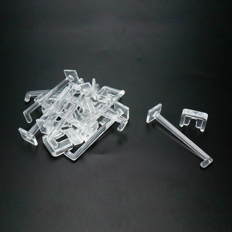 Geesatis 10 Pcs Acrylic Hooks Display Key Hooks for Party Clear Mini Acrylic Hangers Length 57 mm