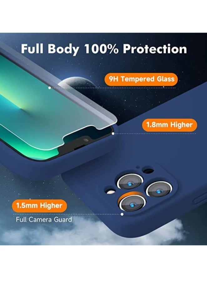 Raxoom iPhone 13 Pro Max with 2 Pack Tempered Glass Screen Protector Magsafe Case Silicone Phone Case with Microfiber Lining for iPhone 13 Pro Max 6.7 inch 2022,Blue - Image 3