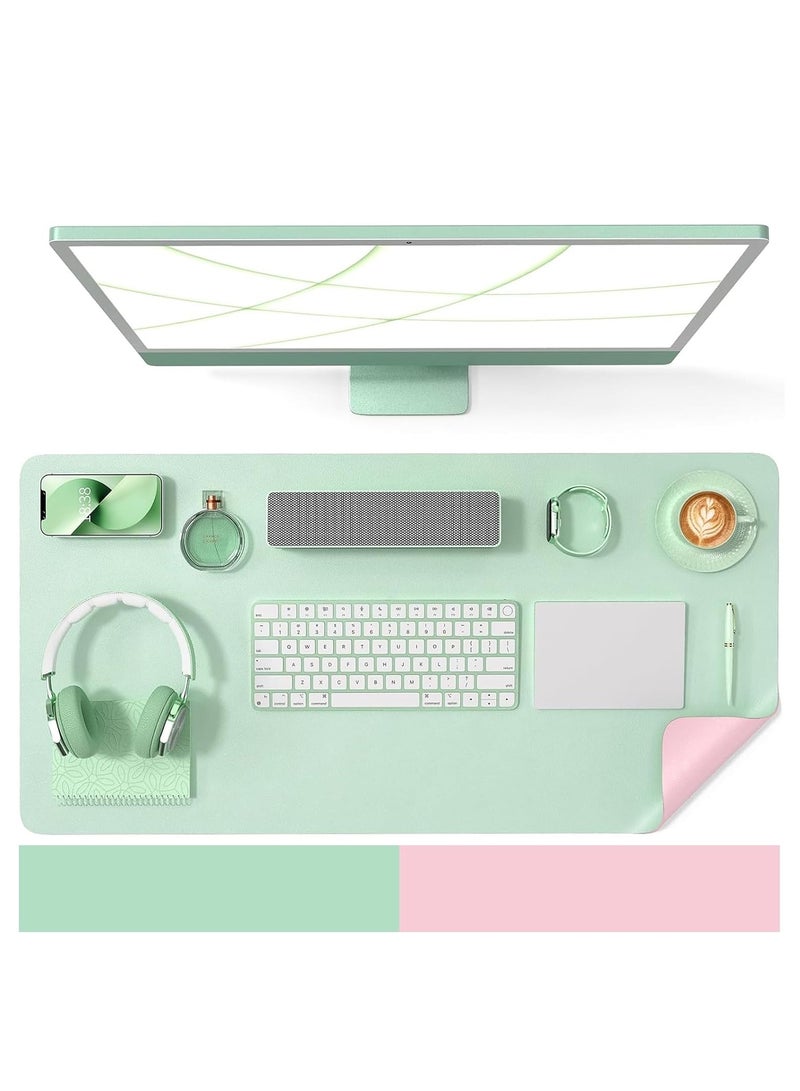 Aurrako Leather Desk Mat Pad Protector,80x40cm Large Office Mouse Pad,Non-Slip PU Desk Blotter, Laptop Desk Pad, Waterproof Desk Writing Pad for Gaming Office and Home - Image 1