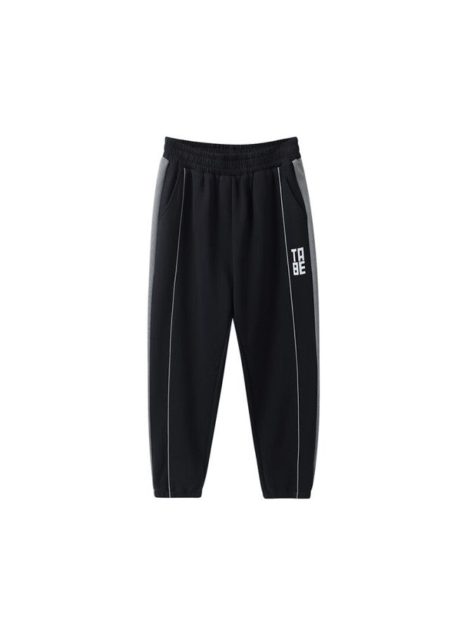 Little Pig Tony Boys' Fleece-lined Pants Thickened Warm Autumn Winter Long Pants Plus Size Kids Youth Sweatpants Casual Trousers