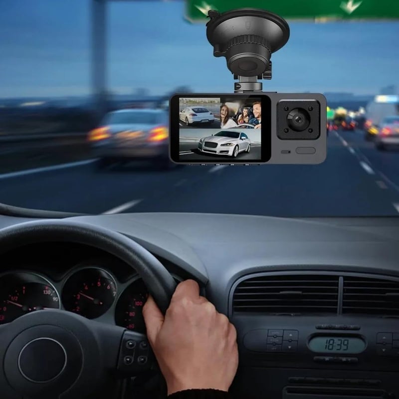 X W EI UNION Dash Camera Front and Inside Dash Cam for Car Security Video Recorder with Audio Plug and Play, WDR, Night Vision, G-Sensor Auto Lock, 140Â° Wide Angle View, 2 Inch Screen Car DVR - Image 3