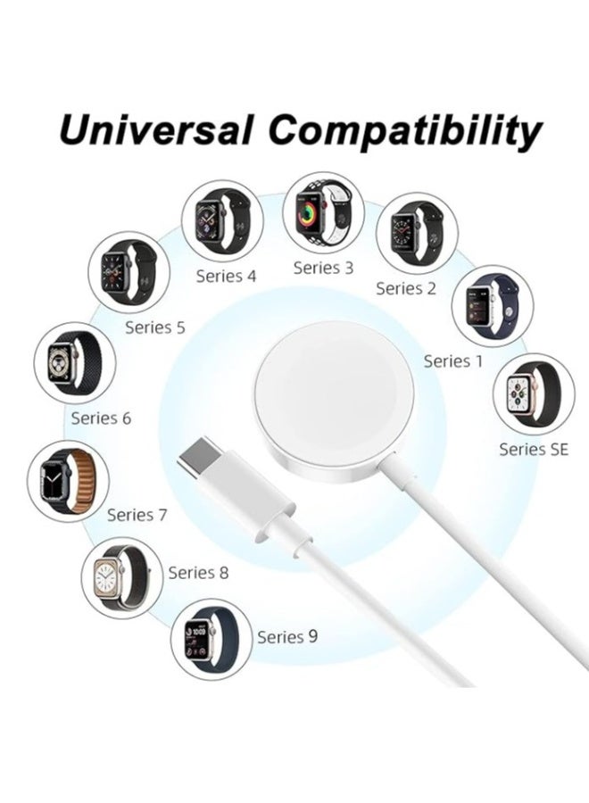 Topleo Fast Charging USB C Watch Charger Cord Compatible for Apple Watch, Magnetic Watch Charging Cable Compatible for Watch Series 9/8/7/Ultra/Ultra2/SE2/6/5/4/3/2/1/SE1, Type C Cord, 1M - Image 3