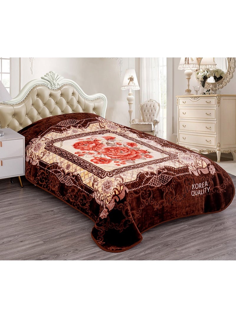 STARLIFE Single Ply Premium Korea Quality Blanket Made by 100% Polyester SPUN YARN Obtained from Virgin Polyester Which is Suitable for winter and Rainy Season 160*240CM 7LBS 