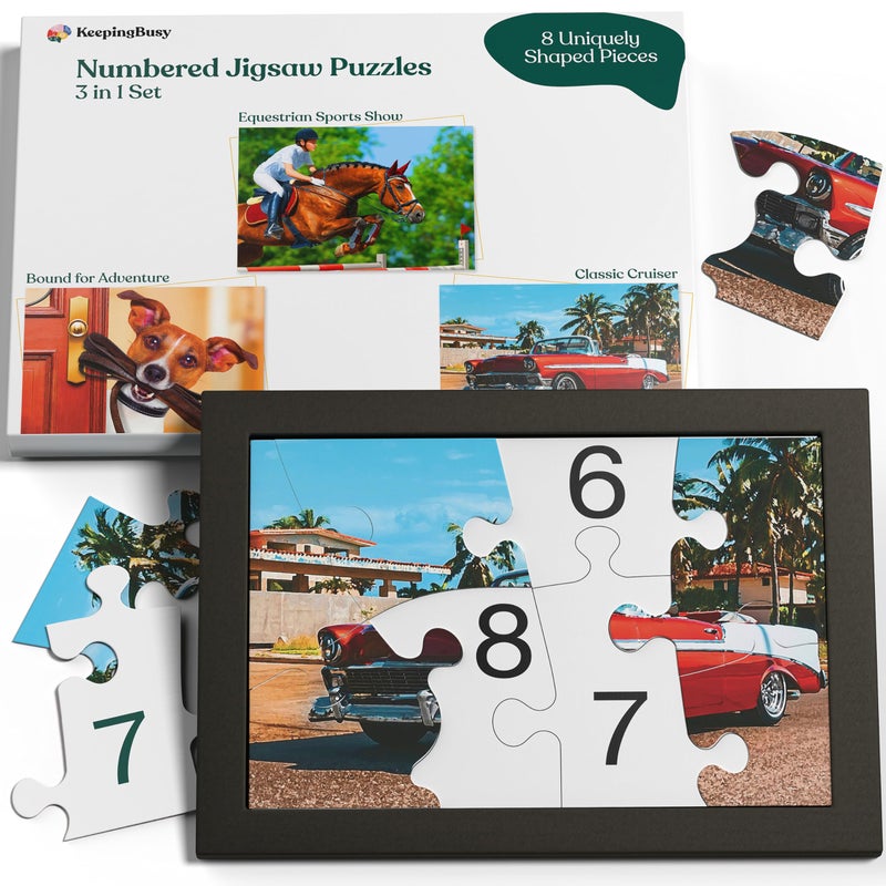Keeping Busy Numbered 3 Pack Large Piece Puzzles for Seniors  Dementia Activities for Seniors Game Dementia Products for Elderly Alzheimers Activities Numbered Puzzle - Image 3