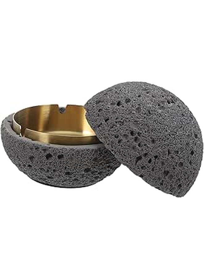 Vintage Windproof Ashtray Lid Indoor Outdoor Decorative Tabletop Ash Holder - Image 1