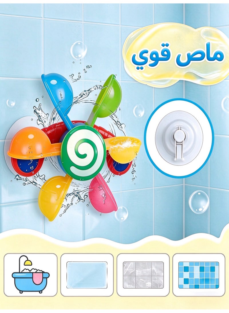 1 set water windmill toy set (with 2 spoons), suitable for baby bath toys, also can be used as beach/pool water toys, ideal for bathtubs and indoor & outdoor water play. - Image 5
