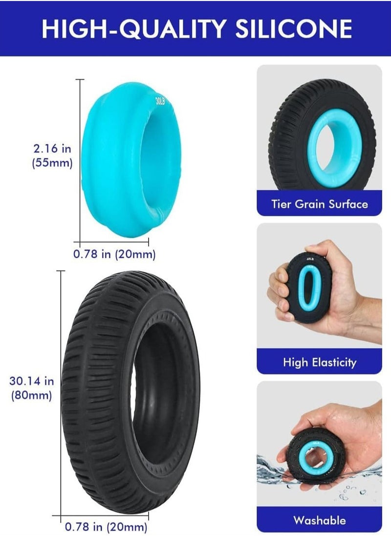 KASTWAVE Grip Strength Tranier and Finger Excerciser Adjustable Level Resistance Finger Trainer Exercise Ring Silicone Rings for Muscle Training Sports Rock Climbing Fitness  - Image 4