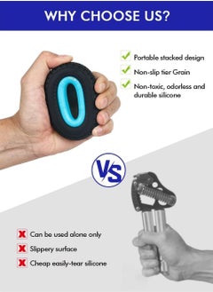 KASTWAVE Grip Strength Tranier and Finger Excerciser Adjustable Level Resistance Finger Trainer Exercise Ring Silicone Rings for Muscle Training Sports Rock Climbing Fitness  - Image 2
