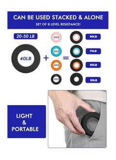 KASTWAVE Grip Strength Tranier and Finger Excerciser Adjustable Level Resistance Finger Trainer Exercise Ring Silicone Rings for Muscle Training Sports Rock Climbing Fitness  - Image 3