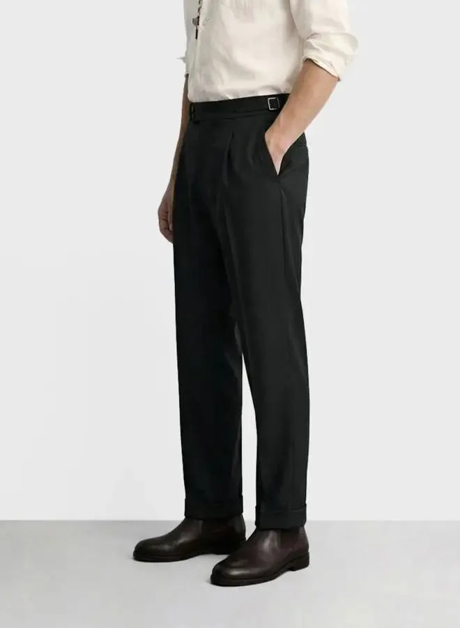 The Indian Garage Co  Men Regular Fit Solid Trousers for Men | Best Price UAE