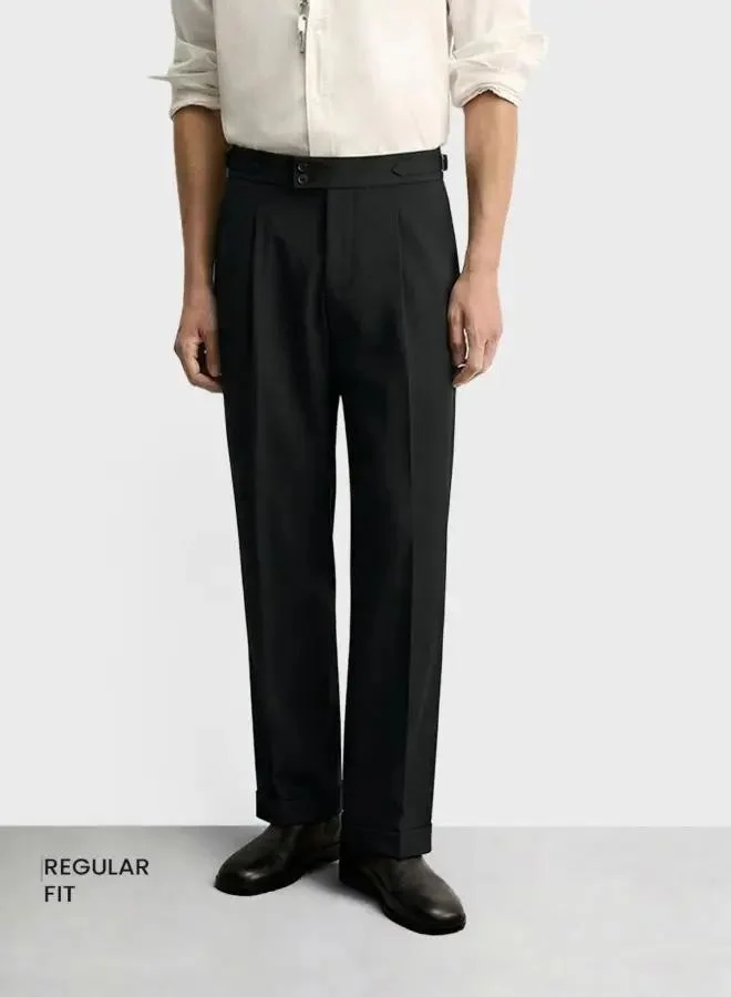 The Indian Garage Co  Men Regular Fit Solid Trousers for Men | Best Price UAE