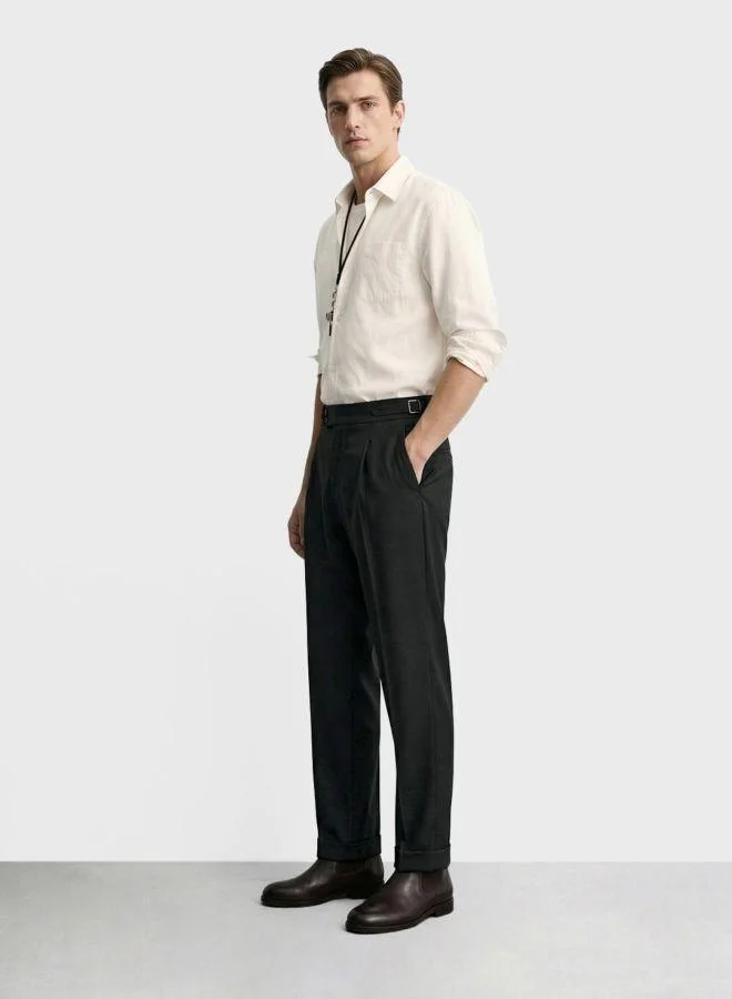 The Indian Garage Co  Men Regular Fit Solid Trousers for Men | Best Price UAE