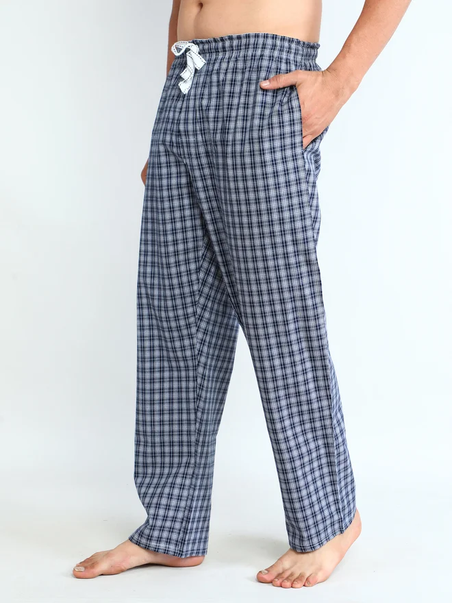 Victor And Jane victor and jane Men Solid Cotton T-Shirt and Checked Pyjama Set